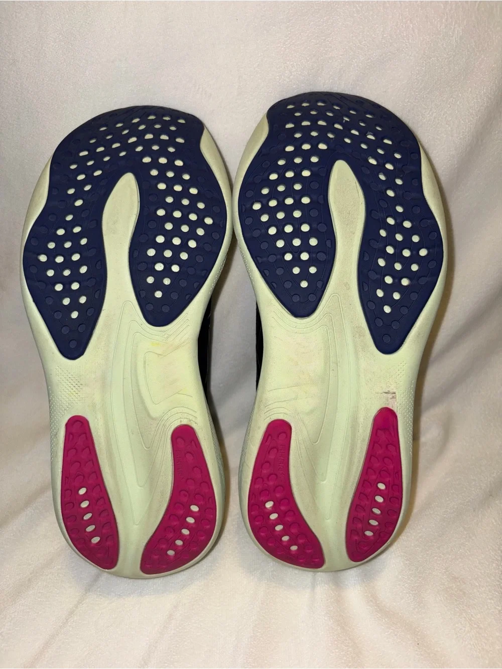 ASICS Navy Running Shoes with Pink and Lime Accents women size 8.5